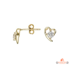 Boucles d’oreilles plaqué or cœur avec zirconium – Carla Nogueres