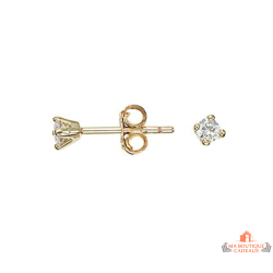 Boucles d’oreilles plaqué or solitaire zirconium 3 mm – Carla Nogueres