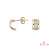 Boucles d’oreilles en plaqué or demi-anneau serti de zirconiums – Carla Nogueres