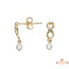 Boucles d’oreilles plaqué or motif infini avec perle blanche – Carla Nogueres