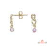 Boucles d’oreilles plaqué or motif infini et perle rose – Carla Nogueres