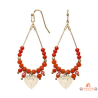 Boucles d’oreilles fantaisie en acier orange avec pendentif cœur – 65 mm