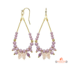 Boucles d’oreilles fantaisie acier violet clair avec pendentif papillon – 65 mm