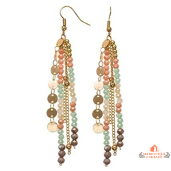 Boucles d’oreilles fantaisie acier multicolore 90 mm