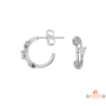 Boucles d’oreilles argent créoles zirconium cœur – Carla Nogueres