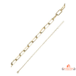 Bracelet chaîne maillons plaqué or Carla Nogueres – Garantie 2 ans – 19 cm