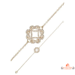 Bracelet plaqué or motif rosace – Carla Nogueres – 16+2 cm – Garantie 2 ans