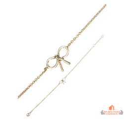 Bracelet plaqué or nœud de papillon – Carla Nogueres – 16+2 cm – Garantie 2 ans