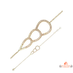 Bracelet Carla Nogueres plaqué or pétales ajourées – garanti 2 ans