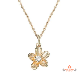 Collier pendentif fleur plaqué or avec zirconium – Carla Nogueres – Femme