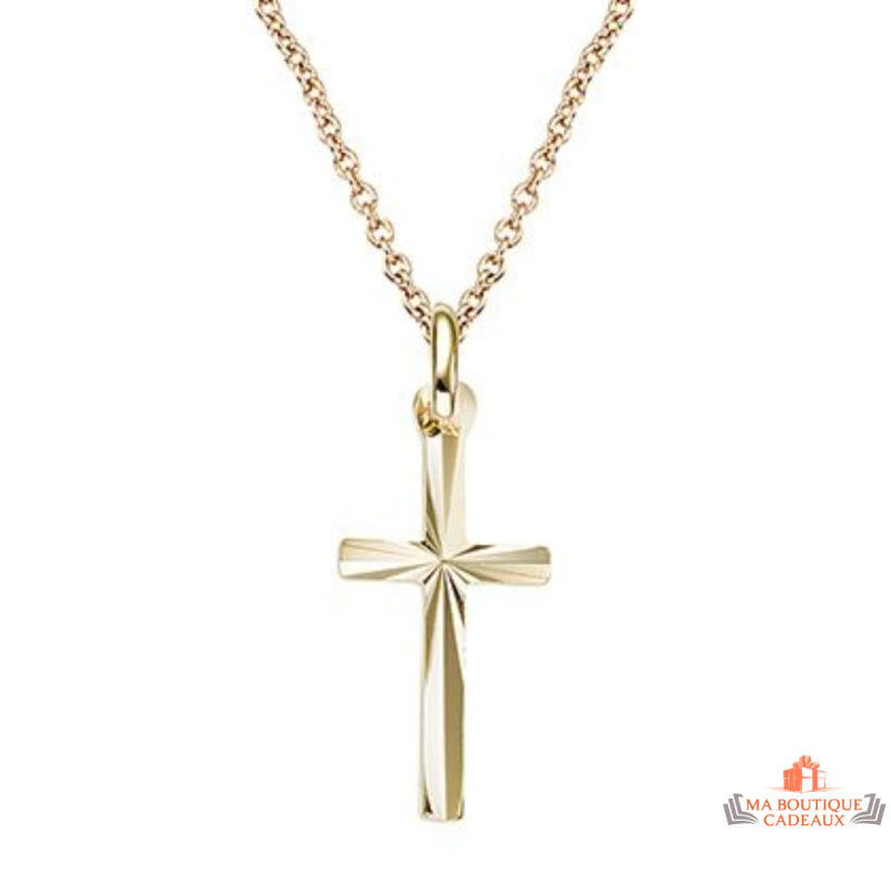 Collier pendentif croix plaqué or – Carla Nogueres – Femme