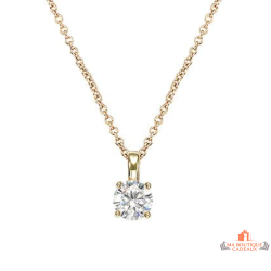 Collier pendentif plaqué or solitaire zirconium 6 mm – Carla Nogueres – Femme