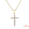 Collier pendentif croix plaqué or sertie zirconium – Carla Nogueres – Femme