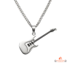 Collier homme en acier motif guitare – Bivouac – Bijou rock garanti 2 ans