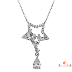Collier en argent avec étoile et pierre zirconium – Carla Nogueres – Femme – 45 cm
