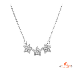 Collier en argent trois étoiles zirconium – Carla Nogueres – Femme – 45 cm