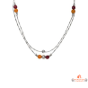 Collier en argent avec pierres véritables marron et orange – Carla Nogueres – Femme – 42+3 cm