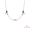 Collier en argent avec perles violettes et blanches – Carla Nogueres – Femme – 42+3 cm