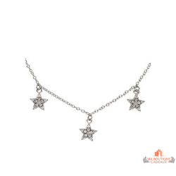 Collier en argent trois étoiles zirconium – Carla Nogueres – Femme – 42+3 cm
