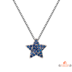 Collier argent pendentif étoile bleu saphir – Carla Nogueres – Femme – 42+3 cm