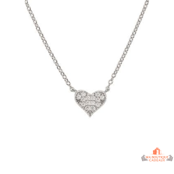 Collier cœur en argent avec zirconium – Carla Nogueres – Femme – 42+3 cm