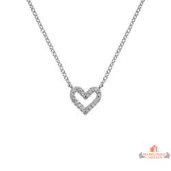 Collier cœur en argent avec zirconium – Carla Nogueres – Femme – 42+3 cm