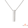 Collier argent rectangle bicolore Carla Nogueres – 42+3 cm