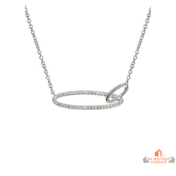 Collier pendentif ovale en argent Carla Nogueres – 42+3 cm