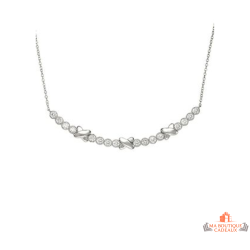 Collier en argent Carla Nogueres avec croix et pierres en zirconium – 42+3 cm