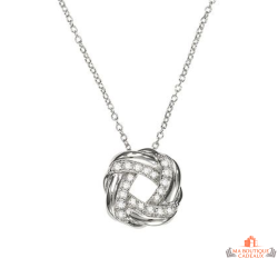Collier pendentif en argent motif nœud entrelacé Carla Nogueres – 42+3 cm