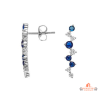 Boucles d’oreilles argent pierres bleues saphir et zirconium – Carla Nogueres