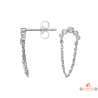 Boucles d’oreilles argent chaîne avec 5 zirconiums – Carla Nogueres