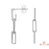 Boucles d’oreilles argent à maillons rectangulaires et zirconium – Carla Nogueres