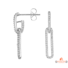 Boucles d’oreilles argent à maillons rectangulaires sertis de zirconium – Carla Nogueres