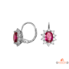 Boucles d’oreilles argent motif soleil pierre rouge en oxyde de zirconium – Carla Nogueres