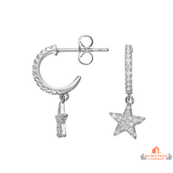 Boucles d’oreilles femme argent étoile oxyde de zirconium Carla Nogueres garantie 2 ans