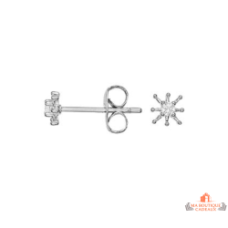 Boucles d’oreilles femme argent motif étoile oxyde de zirconium Carla Nogueres garantie 2 ans