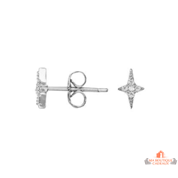 Boucles d’oreilles femme argent étoile stylisée oxyde de zirconium Carla Nogueres garantie 2 ans