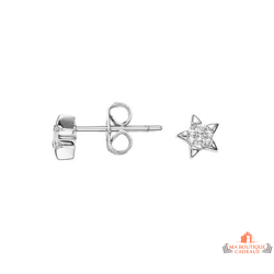 Boucles d’oreilles femme argent étoile ajourée oxyde de zirconium Carla Nogueres garantie 2 ans