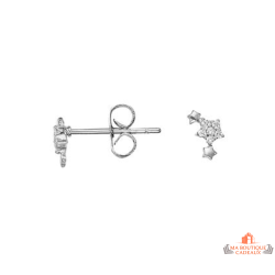Boucles d’oreilles femme argent trois étoiles oxyde de zirconium Carla Nogueres garantie 2 ans