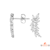 Boucles d’oreilles femme argent feuille de laurier oxyde de zirconium fermoir papillon Carla Nogueres garantie 2 ans