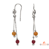Boucles d’oreilles femme argent pierres véritables marron et orange fermoir crochet Carla Nogueres garantie 2 ans