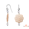Boucles d’oreilles fleur argent rosé pierre blanche – Carla Nogueres