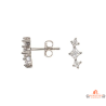 Boucles d’oreilles argent trois pierres zirconium – Carla Nogueres