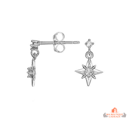 Boucles d’oreilles étoile en argent 925 avec oxydes de zirconium Carla Nogueres