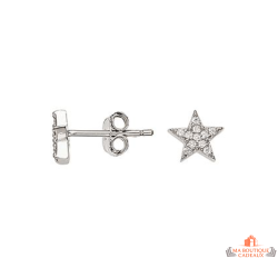 Boucles d’oreilles étoile en argent et oxyde de zirconium Carla Nogueres