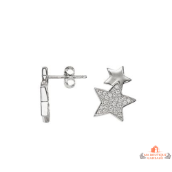 Boucles d’oreilles double étoile argent oxyde de zirconium Carla Nogueres