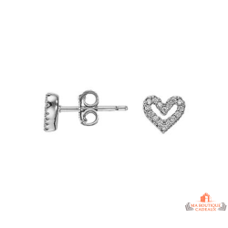 Boucles d’oreilles cœur argent oxyde de zirconium Carla Nogueres