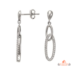 Boucles d’oreilles double anneau argent oxyde de zirconium Carla Nogueres