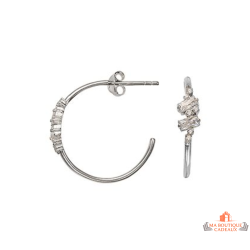 Boucles d’oreilles demi-créoles argent oxyde de zirconium Carla Nogueres